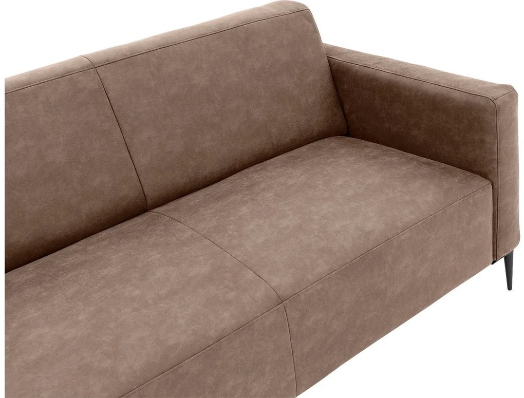 Goossens Key West bruin, micro leer, 3-zits, modern design