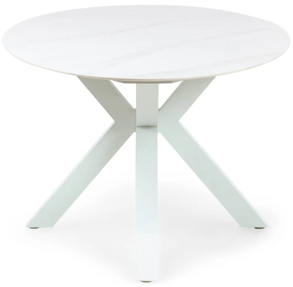 Dining Tuintafel ovaal 240 x 107 cm Aluminium/keramiek Wit Santika Ellisse