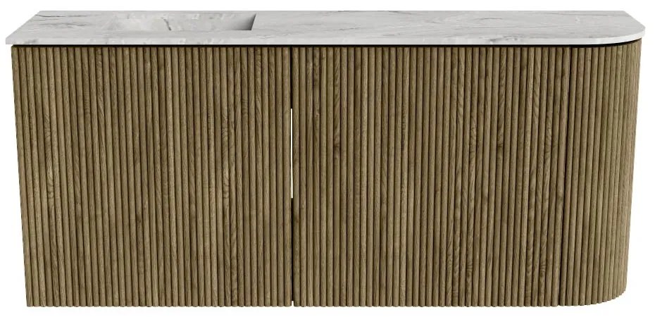 Mondiaz Joya DLux 90cm toiletmeubel ronding rechts dusk met wastafel faye links zonder kraangat glace