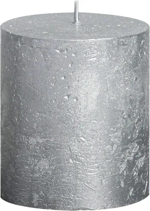 Stompkaars metallic rustiek zilver 80 x 70 mm