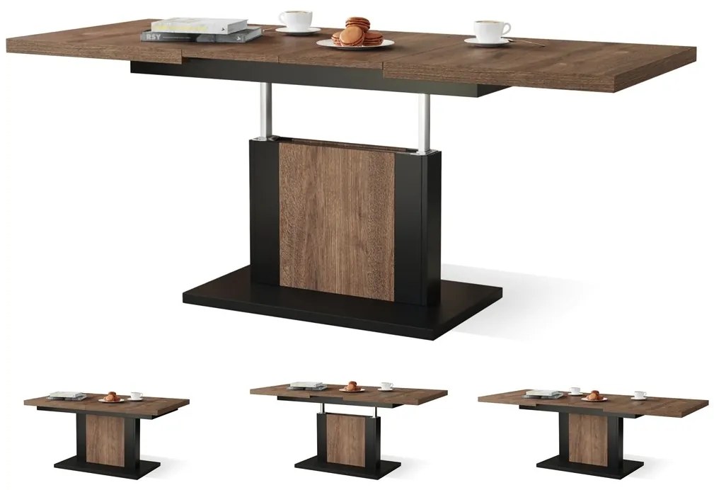 ORION bruin eiken / zwart, salontafel