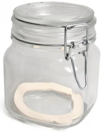 Beugelpot, glas, vierkant, 0,75 l