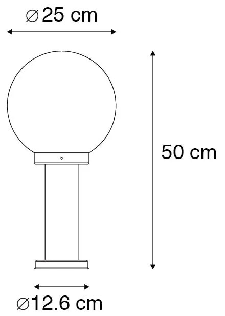 Staande buitenlamp zwart met heldere bol 50 cm IP44 - Sfera Modern E27 IP44 Buitenverlichting