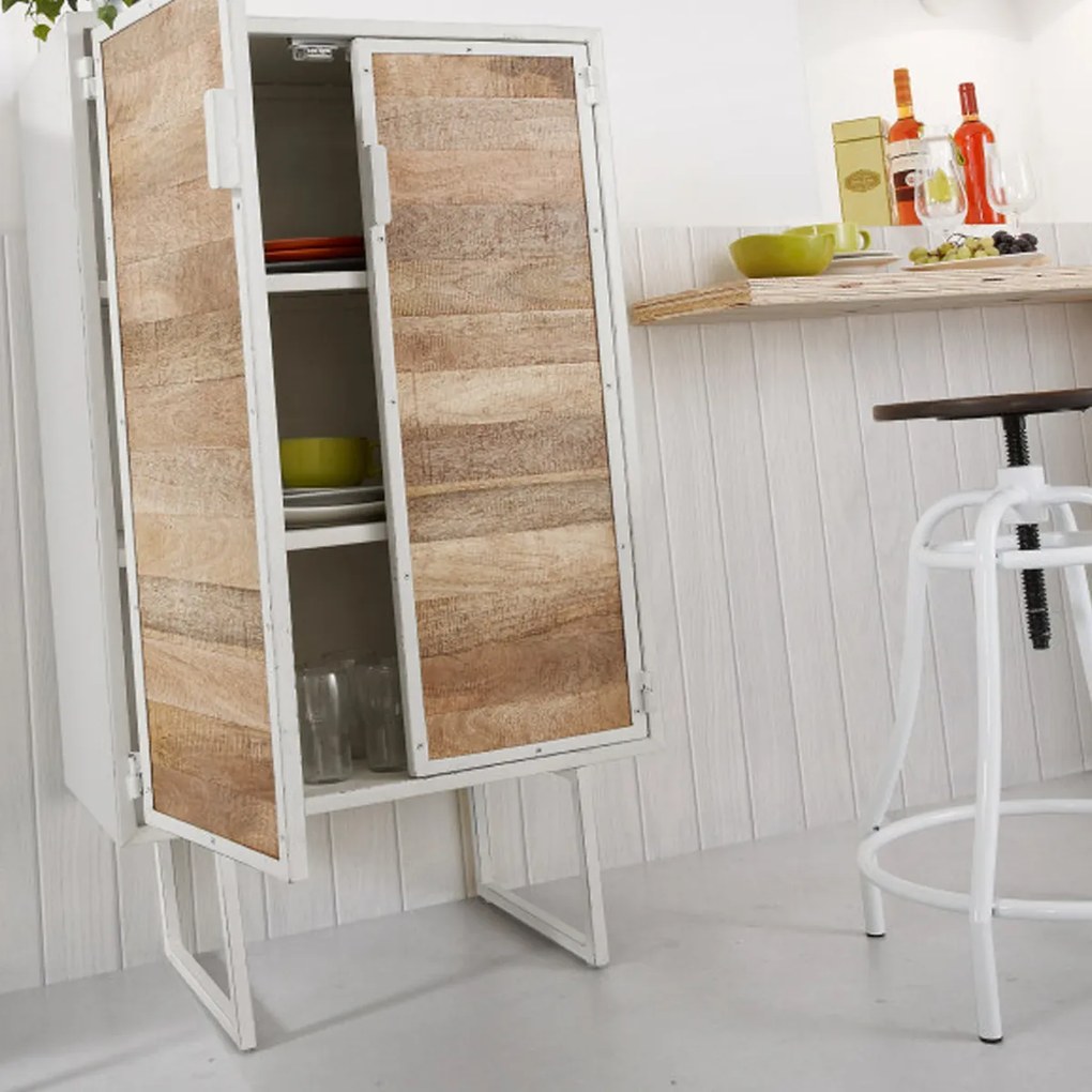 Kave Home Malira Verstelbare Industriele Barkruk Wit