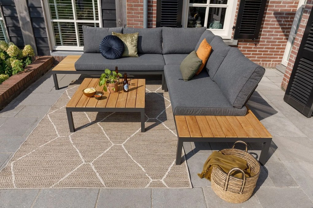 Exotan Hoek Loungeset - La Vida - Antraciet - Aluminium - Exotan