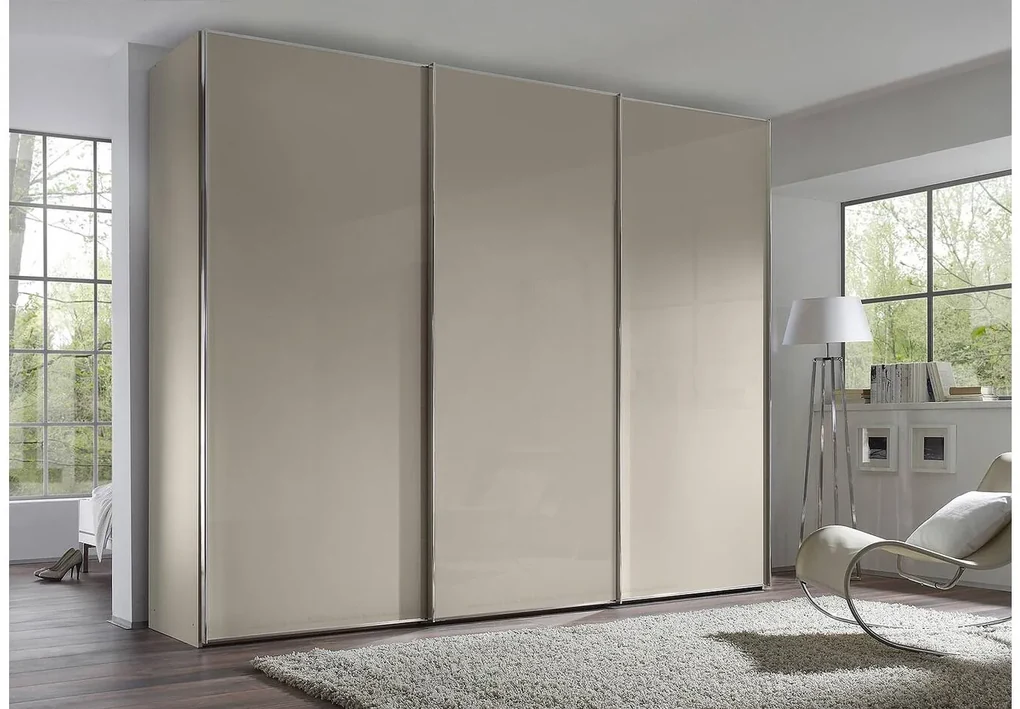 Goossens Kledingkast Big Choice Type 01 163, Slaapkamerkast 249 cm breed, 222 cm hoog, 3 glas schuifdeuren