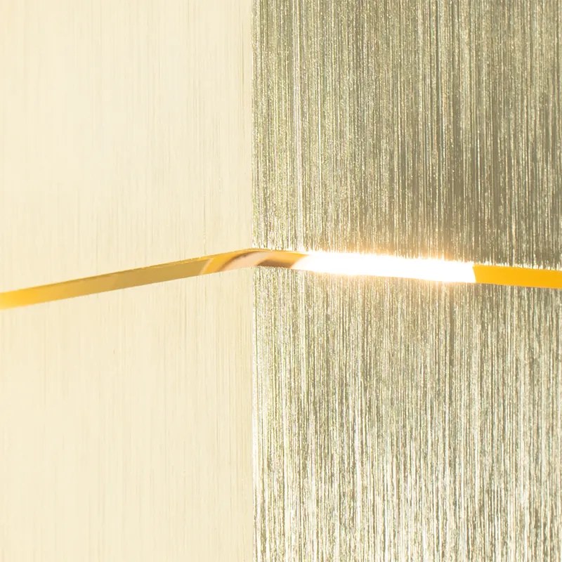 Moderne wandlamp goud 9,7 cm - Transfer Groove Modern G9 vierkant Binnenverlichting Lamp