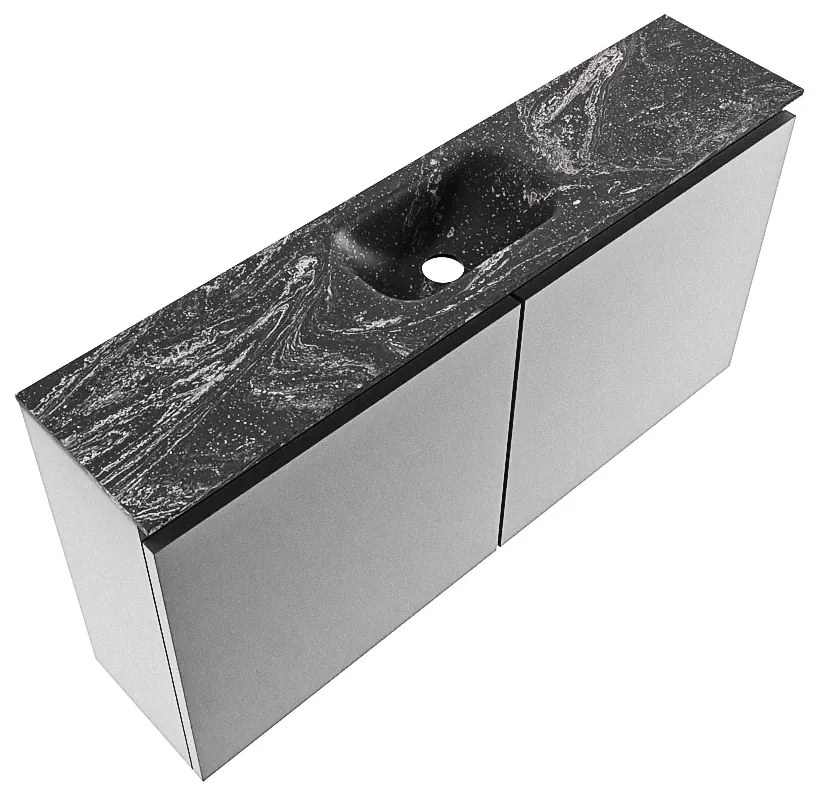 Mondiaz Ture DLux toiletmeubel 100cm plata met wastafel lava midden zonder kraangat