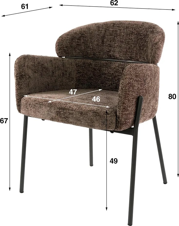 Comfortabele Eetkamerstoel Bruin