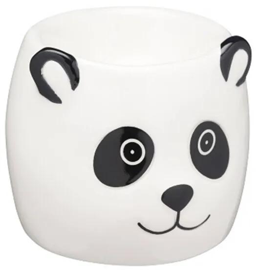 Keramische Panda-vormige nieuwigheid Ei Cup, 6 x 5,5 x 5,5 cm (2,5" x 2" x 2") - Zwart/Wit