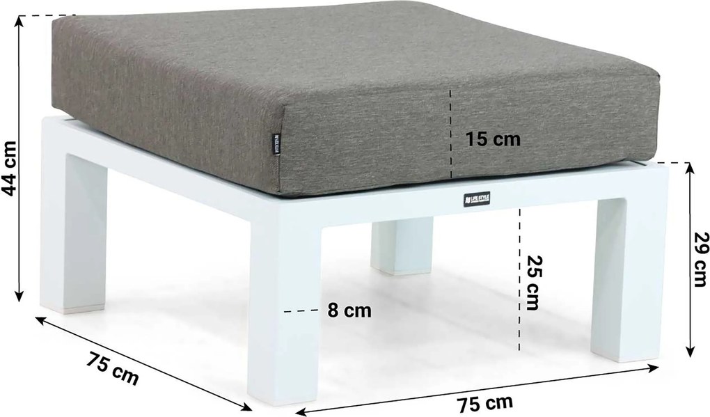 Hoek loungeset 6 personen Aluminium Wit Lifestyle Garden Furniture Luca
