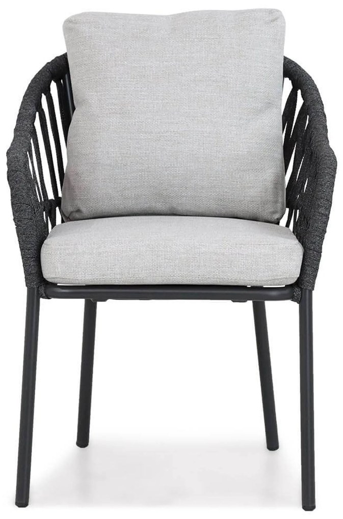 Tuinset Ronde Tuintafel 2 personen 70 cm Aluminium/rope Grijs Coco Puerto/Como