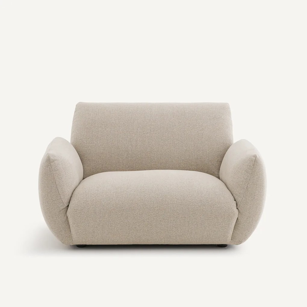 Fauteuil in structuurviscose en linnen, SPOGANO