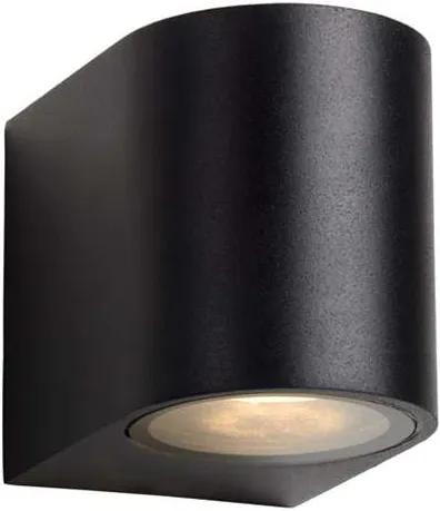 Lucide LED wandspot buiten ZORA IP44 afgerond - zwart - 9x6,5x7,9 cm - Leen Bakker