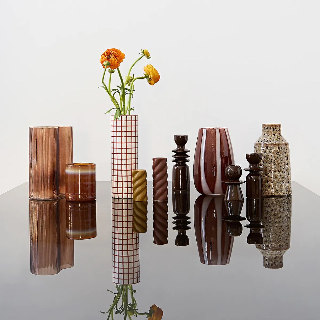 Gedraaide keramische kandelaar H9 cm Vavy