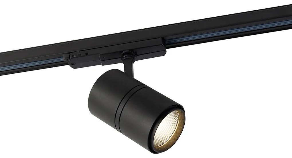 LED Modern 3-fase railsysteem met 4 Spot / Opbouwspot / Plafondspots zwart - 3-Phase Ruler Modern Binnenverlichting Lamp