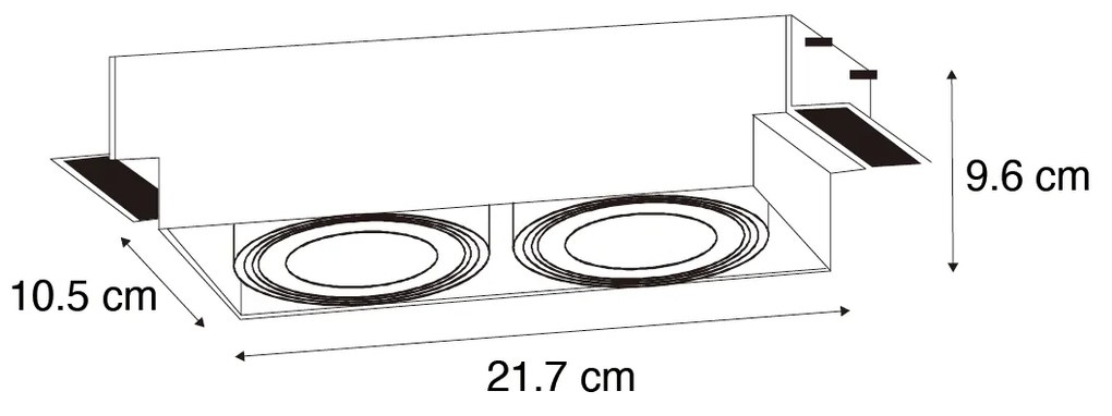 Set van 6 inbouwspots wit GU10 70mm 2-lichts trimless - Oneon Modern GU10 Binnenverlichting Lamp