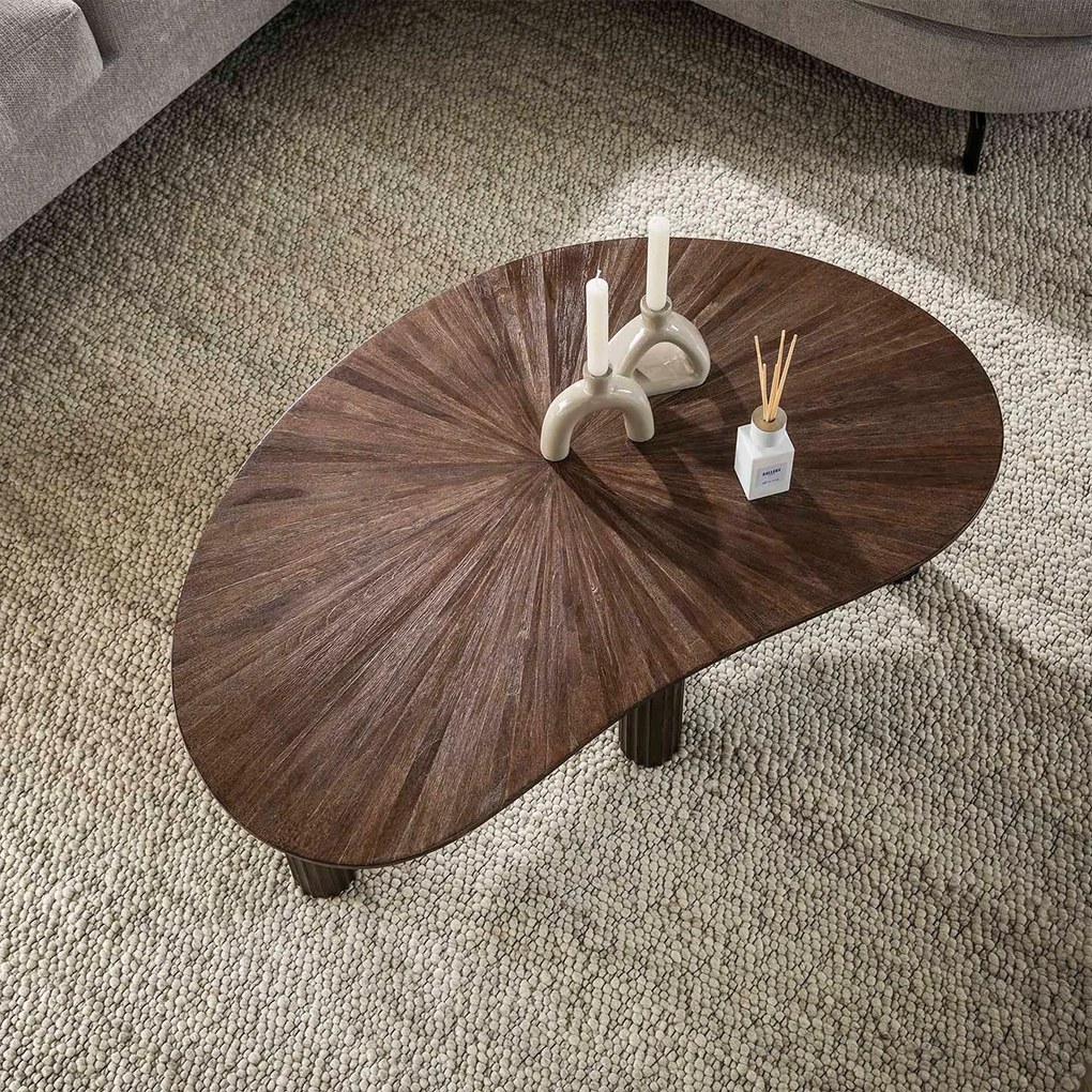 Salontafel Bruin Teakhout Organisch - 110 X 68cm.