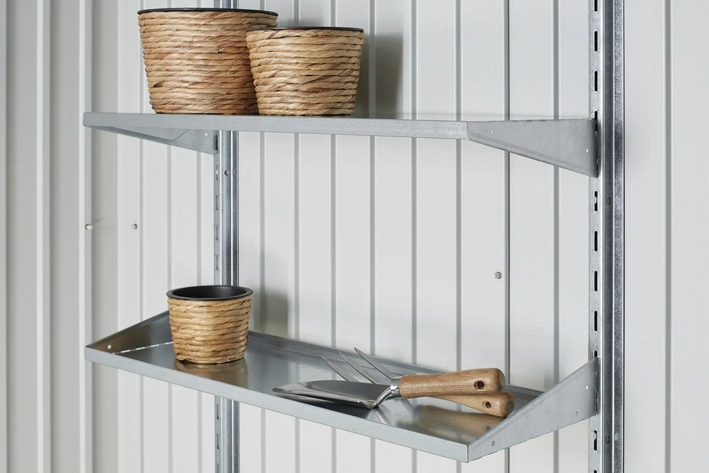 Biohort metalen tuinkast 155x83 cm. met bodemprofiel - Donkergrijs Metallic