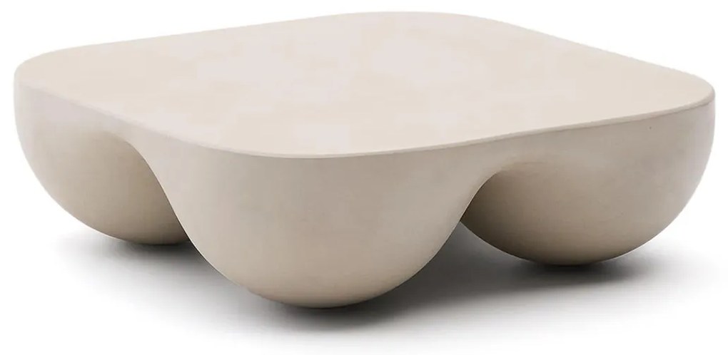 Kave Home Colba Japandi Salontafel Polystone Cement - 100 X 100cm.