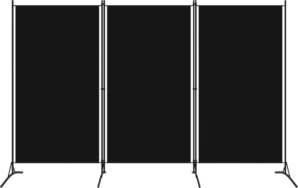 Kamerscherm met 3 panelen 260x180 cm zwart