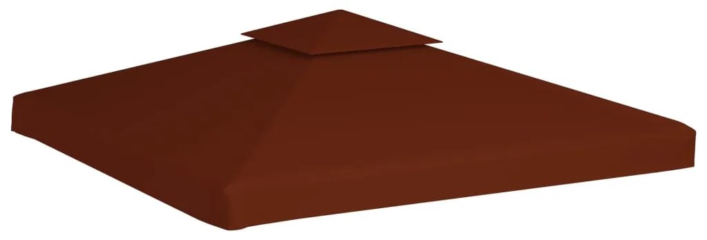 vidaXL Prieeldak 2-laags 310 g/m² 3x3 m terracottakleurig