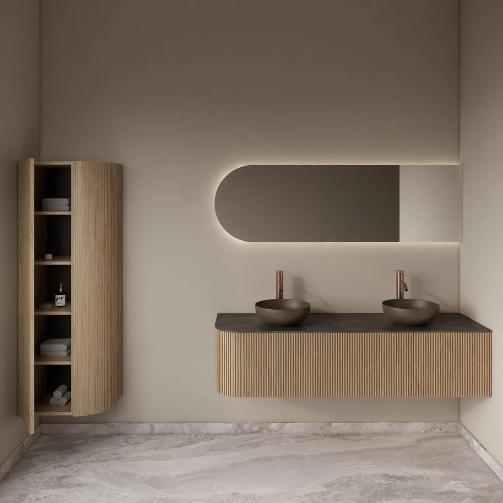 Gliss Design Alluro kolomkast 160cm met ronding rechts mist