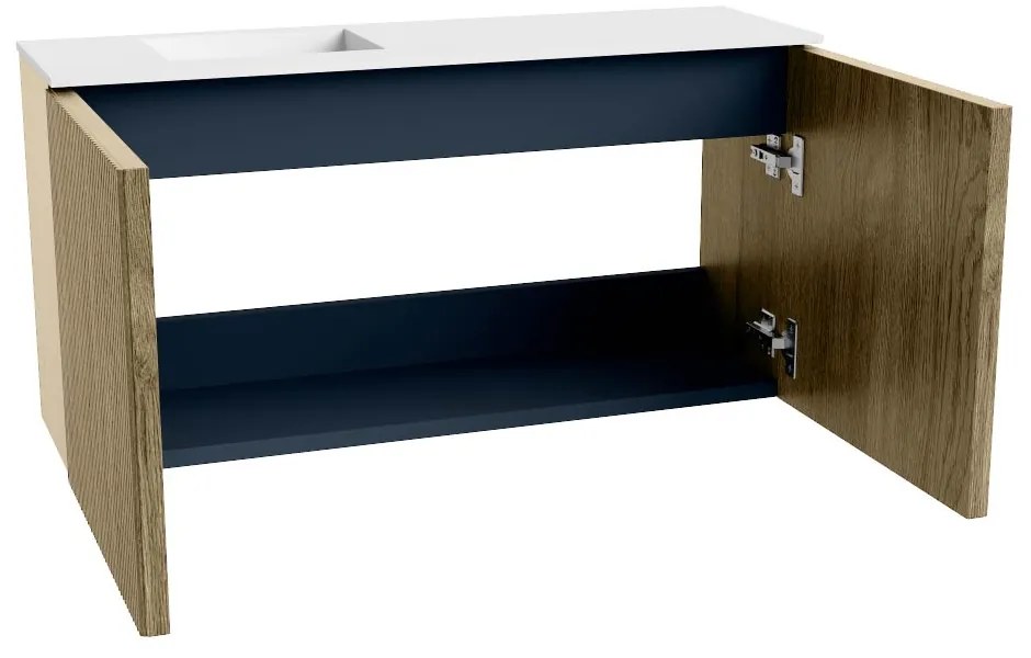 Mondiaz Joya 80cm toiletmeubel dusk met wastafel faye links zonder kraangat talc