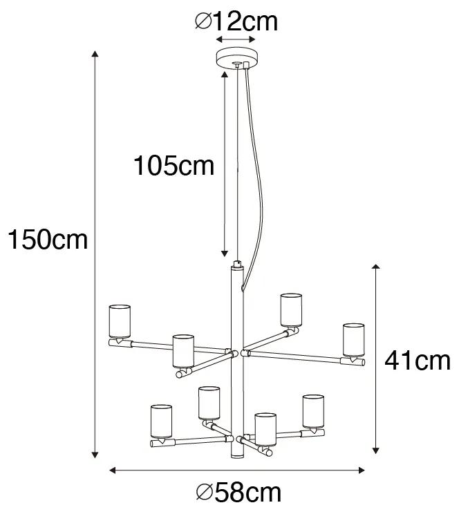 Moderne hanglamp zwart 8-lichts - Osprey Modern E27 rond Binnenverlichting Lamp