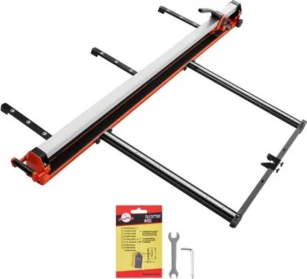 VEVOR Tegelsnijder 1800 mm, Tegelsnijmachine met rail en schuifkop, precisie-uitlijnhulp, wolfraamcarbide snijschijf, steunpoten met wielen, voor keramische, vloer- en wandtegels