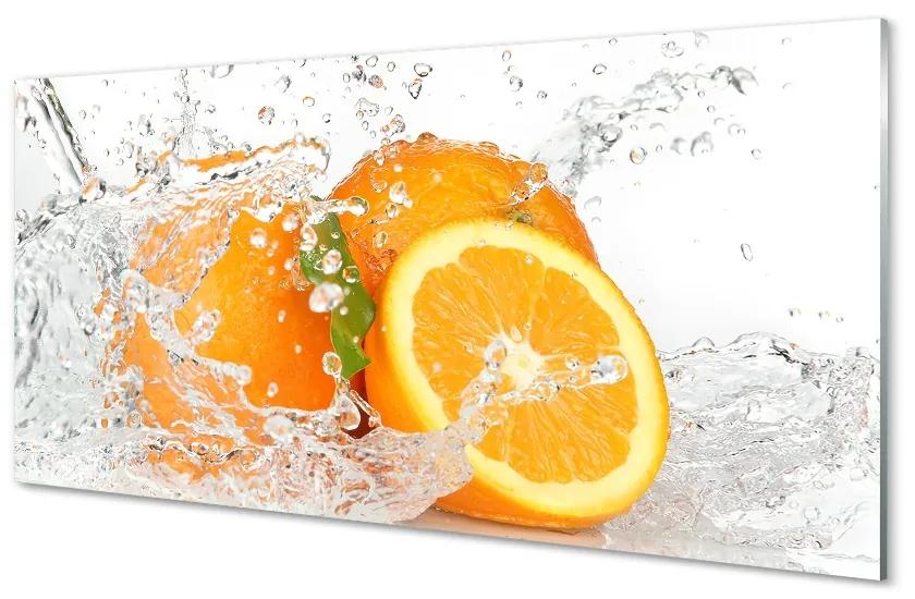Schilderij op glas Sinaasappelen in water 100x50 cm