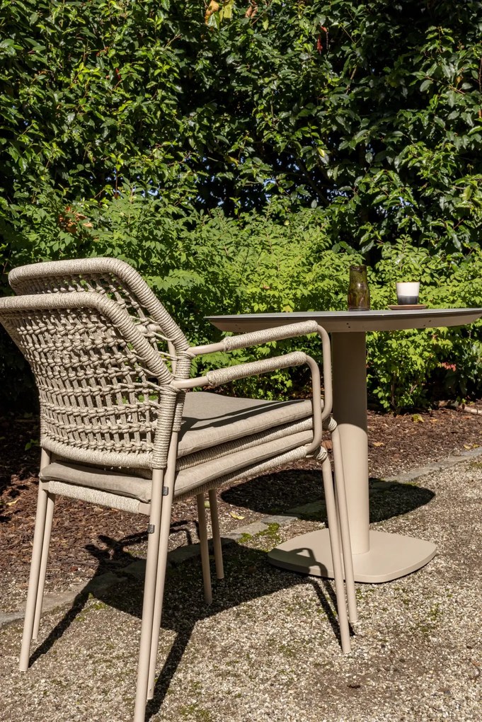 Taste by 4 Seasons stapelbare Barista tuinstoel latte SALE Tuinset beige weerbestendig