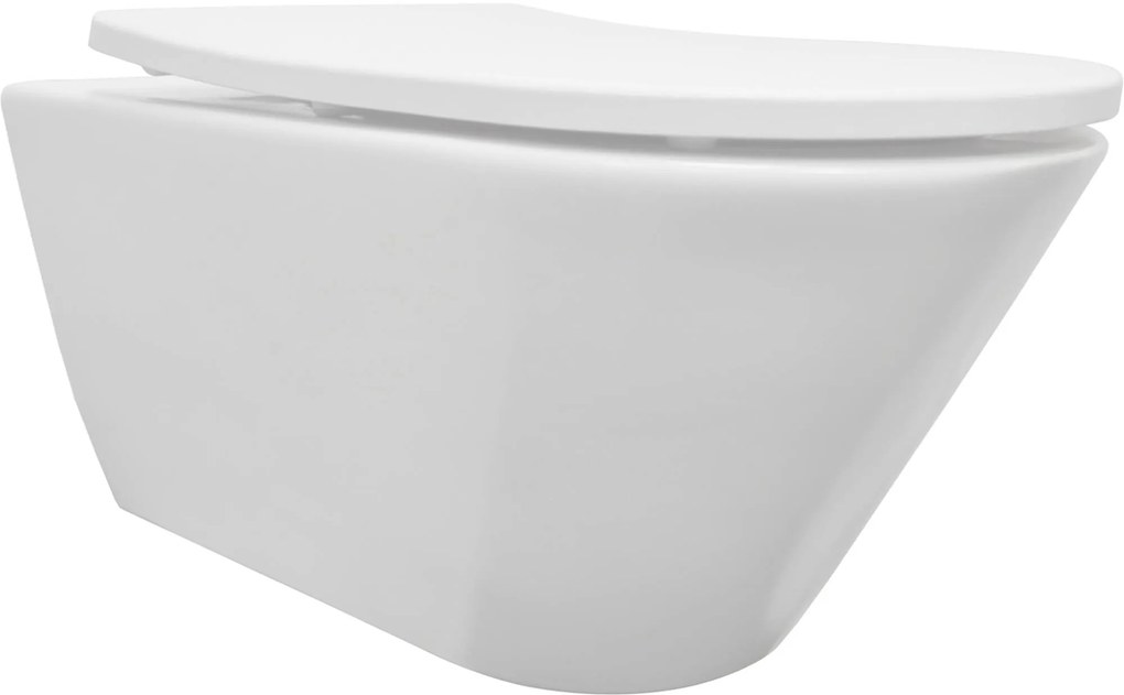 Saqu Opaque hangtoilet incl. toiletbril 35,5x53 cm mat wit