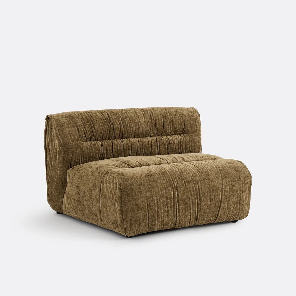 Loungestoel-element voor modulaire bank, in gevlamd chenille, SWEETY