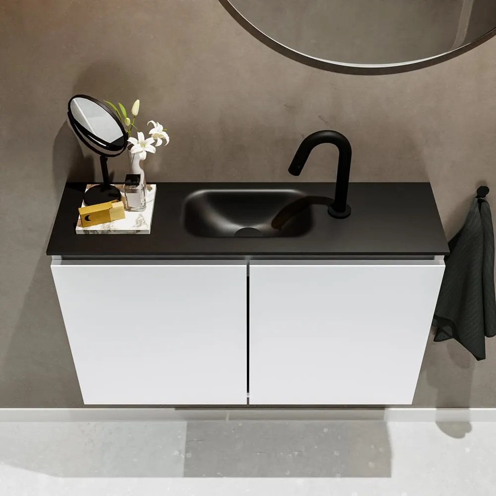 Mondiaz Ture 80cm toiletmeubel talc met wastafel urban midden 1 kraangat