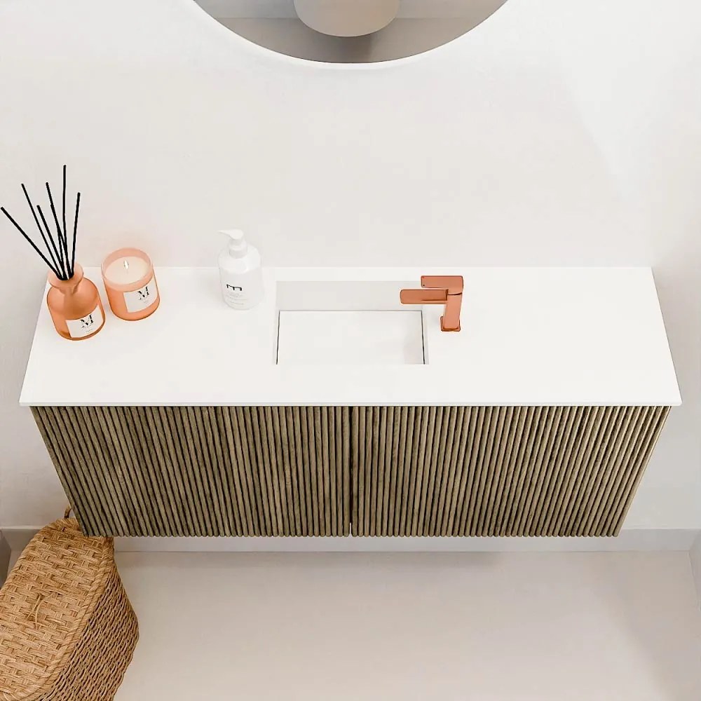Mondiaz Joya 90cm toiletmeubel dusk met wastafel faye midden 1 kraangat talc