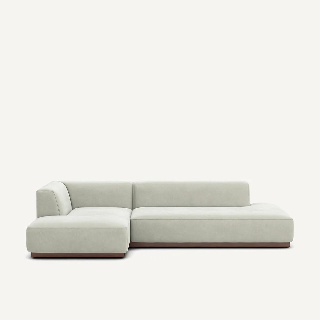 XL hoekbank links in stonewashed fluweel, JACOPO