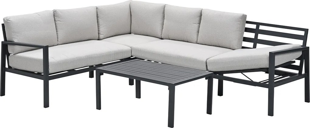 Garden Impressions Denver loungeset 4-delig links – donker grijs