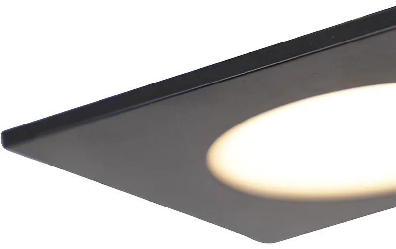 Set van 6 inbouwspots zwart incl. LED 3-staps dimbaar IP65 - Simply