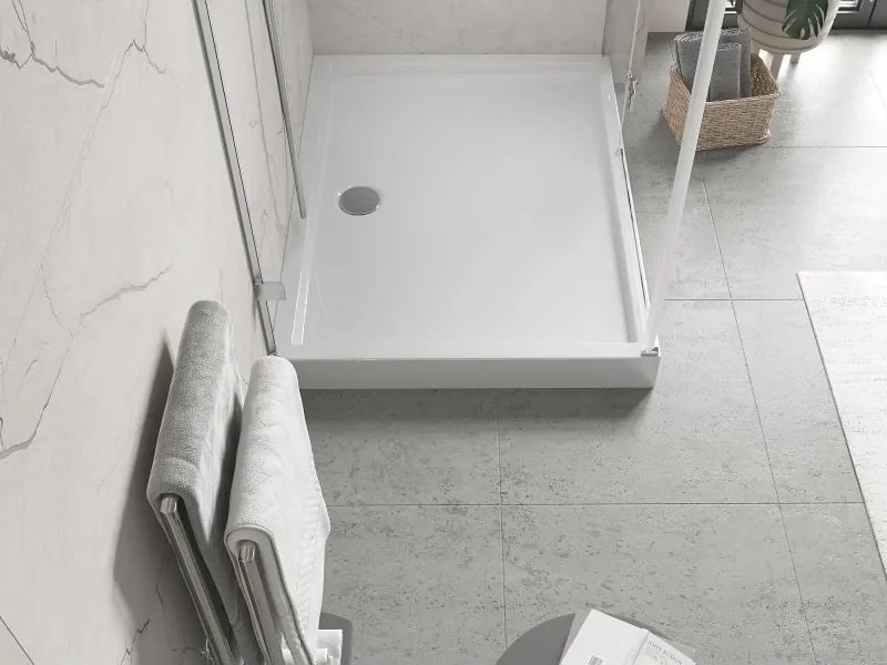 Mexen Flow+ rechthoekige douchebak 80 x 70 cm, wit glans - 46R107080H