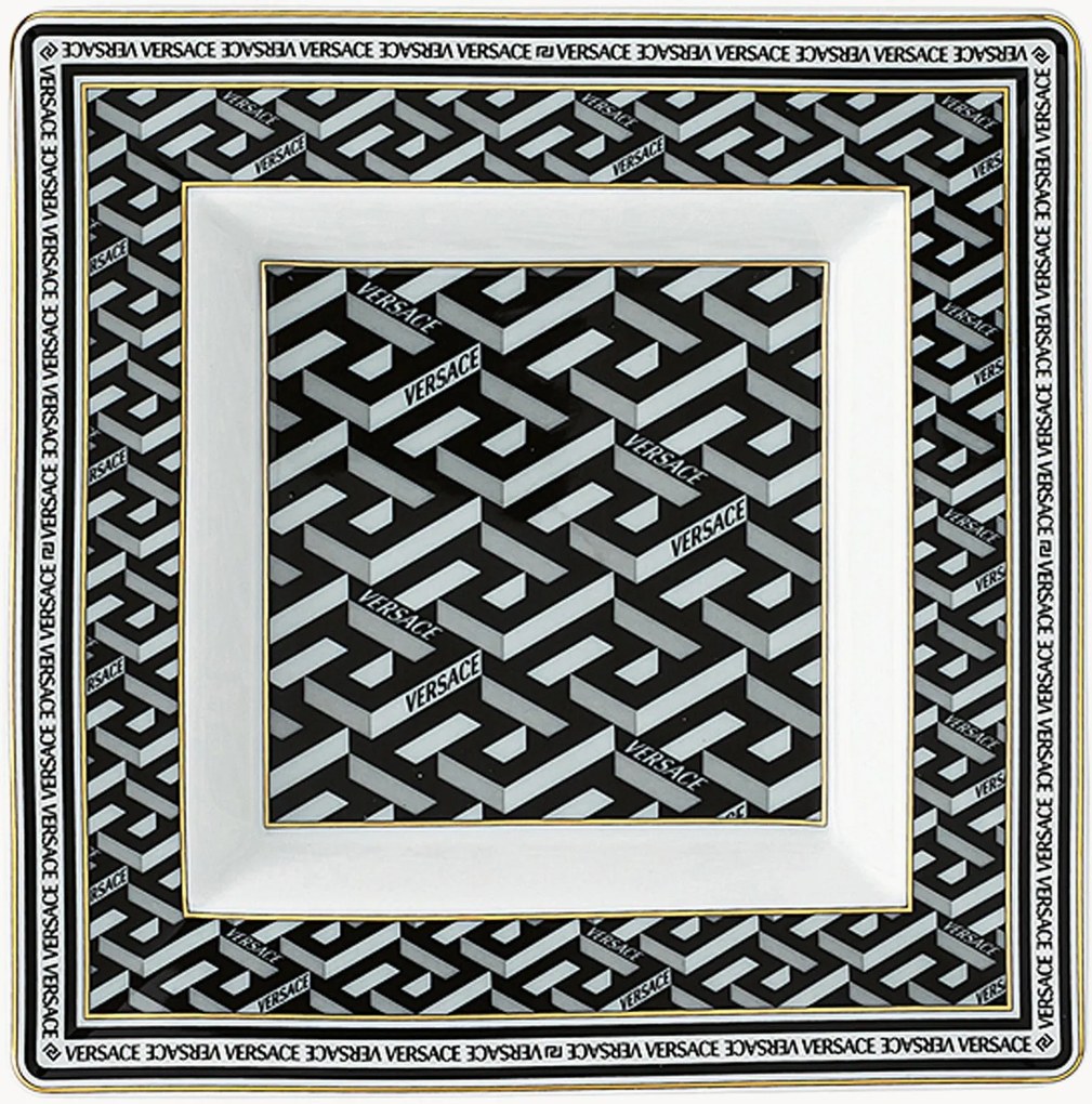Porseleinen kleine schaal La Greca Signature Black