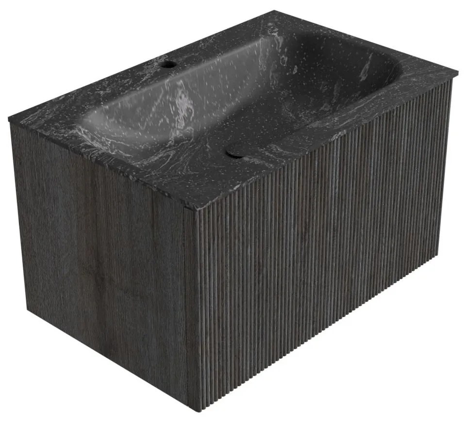 Mondiaz Kurve-dlux 70cm badmeubel shadow met 1 lade en wastafel big small midden 1 kraangat lava