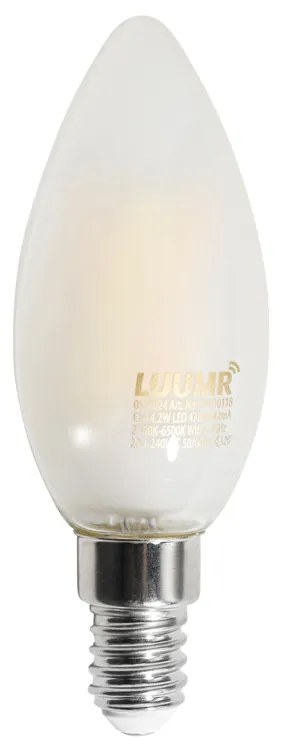 Set van 5 Smart E14 LED lampen C35 mat 4.2W 470 lm 2700-6500K