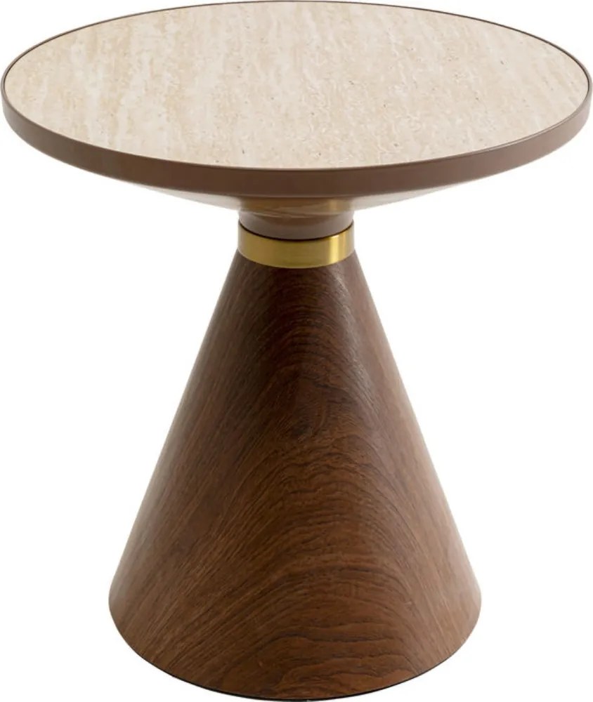 Ronde Bijzettafel Travertin - 50 X 50cm.