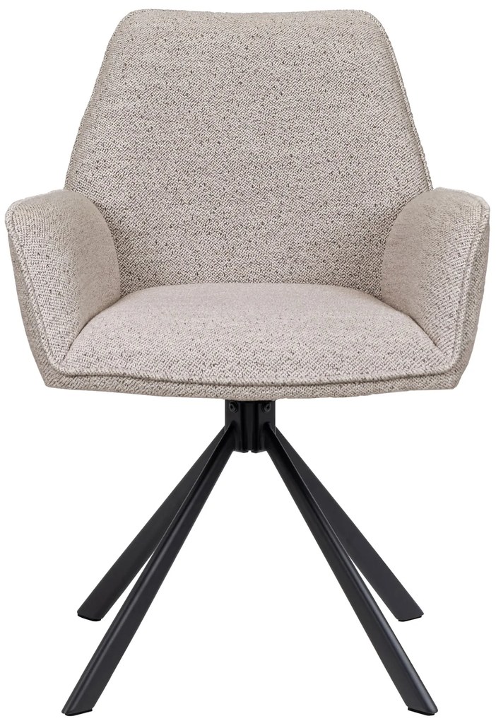 YUNI Beige Latte (stof Monza 60) - MODERNE GESTOFFEERDE DRAAISTOEL VOOR WOONKAMER/EETKAMER/LOFT KANTOOR