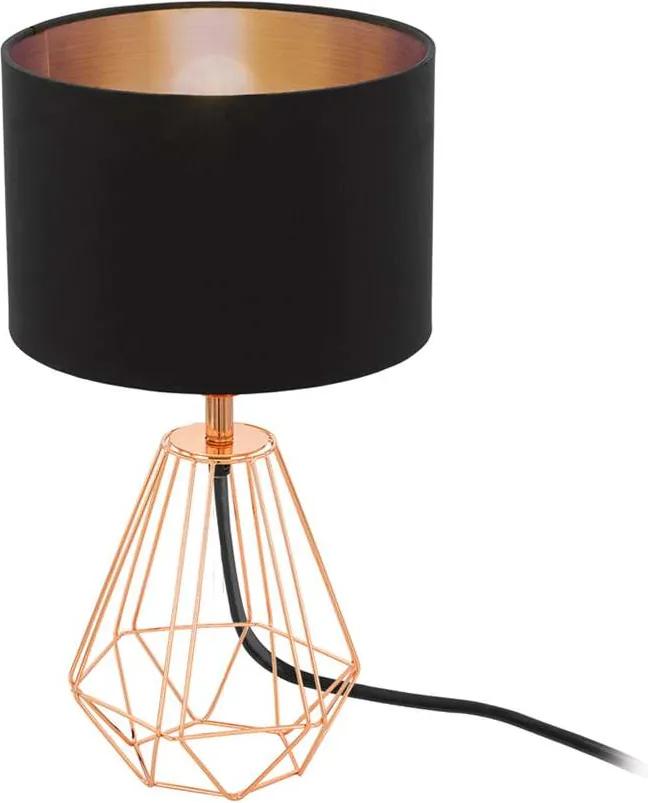 EGLO tafellamp Carlton 2 - zwart/koper - Leen Bakker