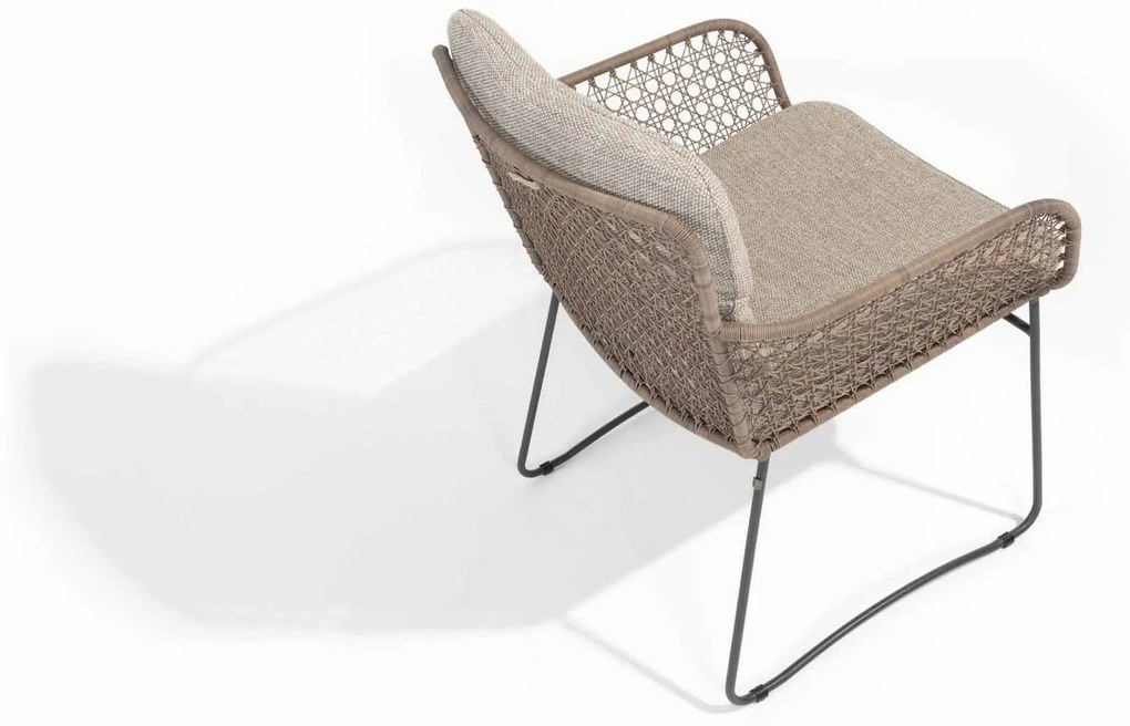 4 Seasons Outdoor Aprilla tuinset pure met Prado tafel antraciet met teak blad Ø 130 cm * Sale * Tuinset   houtkleur weerbestendig
