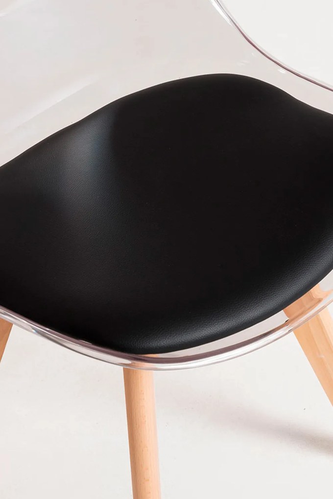 Set 4 Stoelen Synk Transparante Zitting