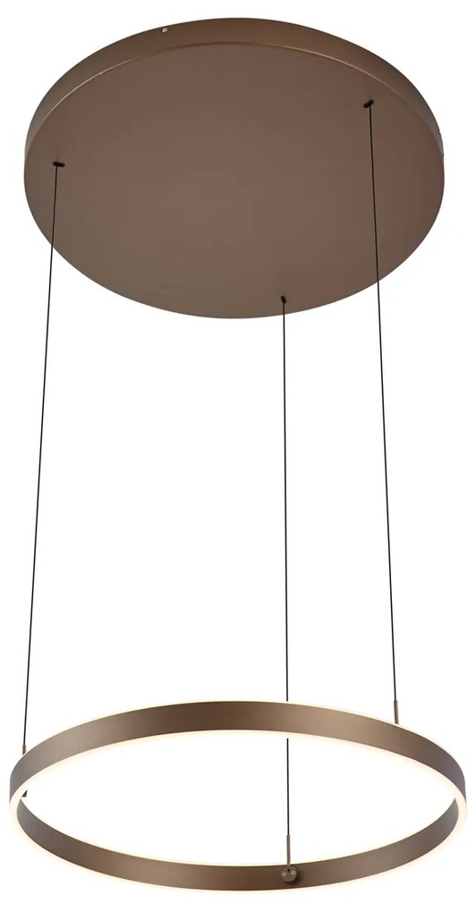 Design hanglamp donker brons 3-staps dimbaar easylift - Titmus