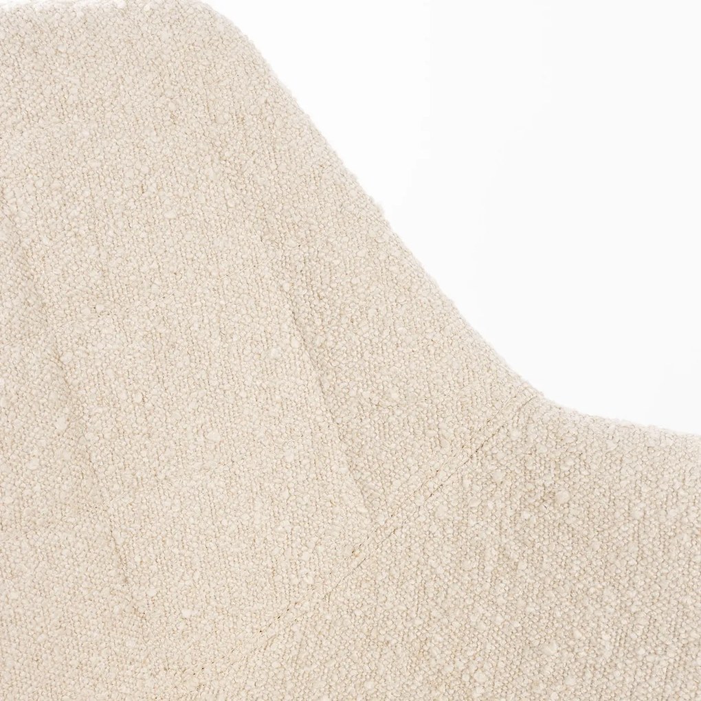 Zuiver Doulton Swivel Design Eetkamerstoel Draaibaar Wit Boucle
